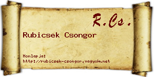 Rubicsek Csongor névjegykártya
